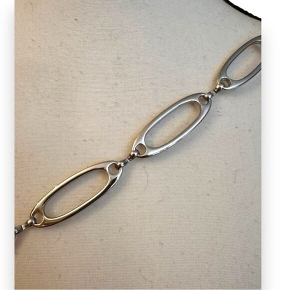 Women’s Silver Open Oval Adjustable Fashion Chain Belt L - 3X 35” - 49” - Picture 2 of 4